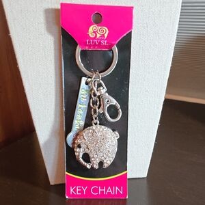 LUV SL SRI LANKA PAVE RHINESTONE ELEPHANT KEY CHAIN